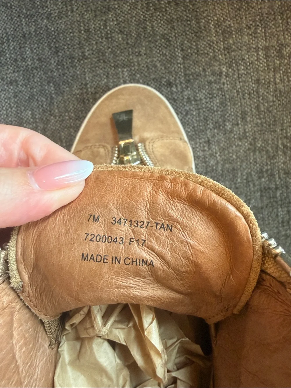 Frye -Suede Zip-Front Women’s Sneakers in Tan